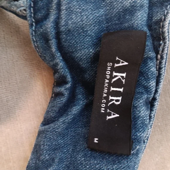 AKIRA Blue Crop Halter Tank Top - Picture 3 of 6